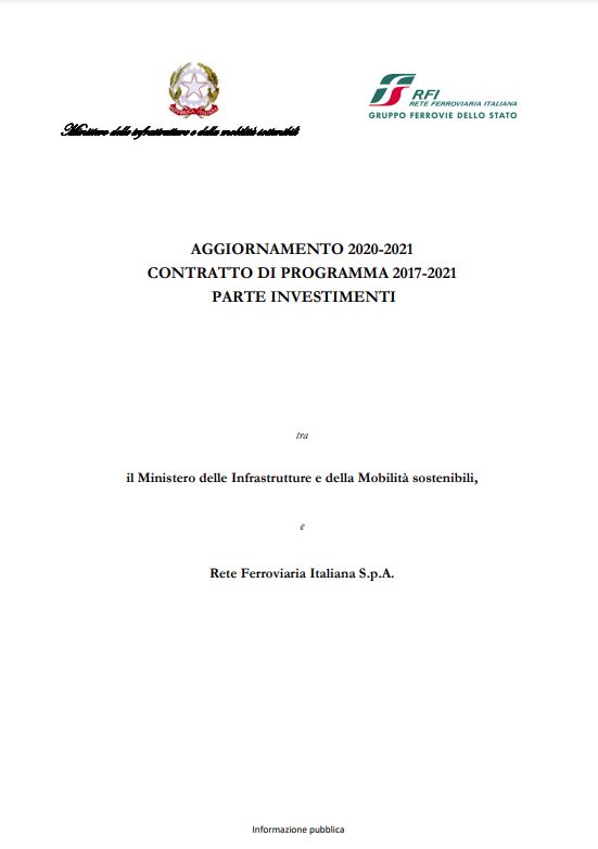 Aggiornamento 2020-2021 Contratto di Programma Mims Rfi