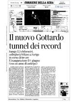 Il nuovo Gottardo tunnel dei record